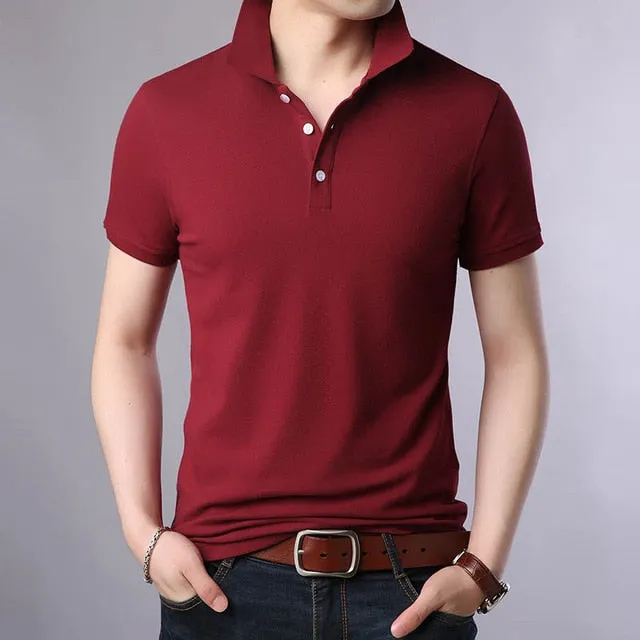 Pure Cotton Solid Color Polo Shirts