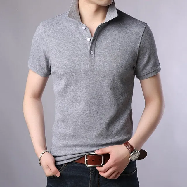 Pure Cotton Solid Color Polo Shirts