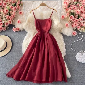 Red A line bow short dress fashion dress    S07