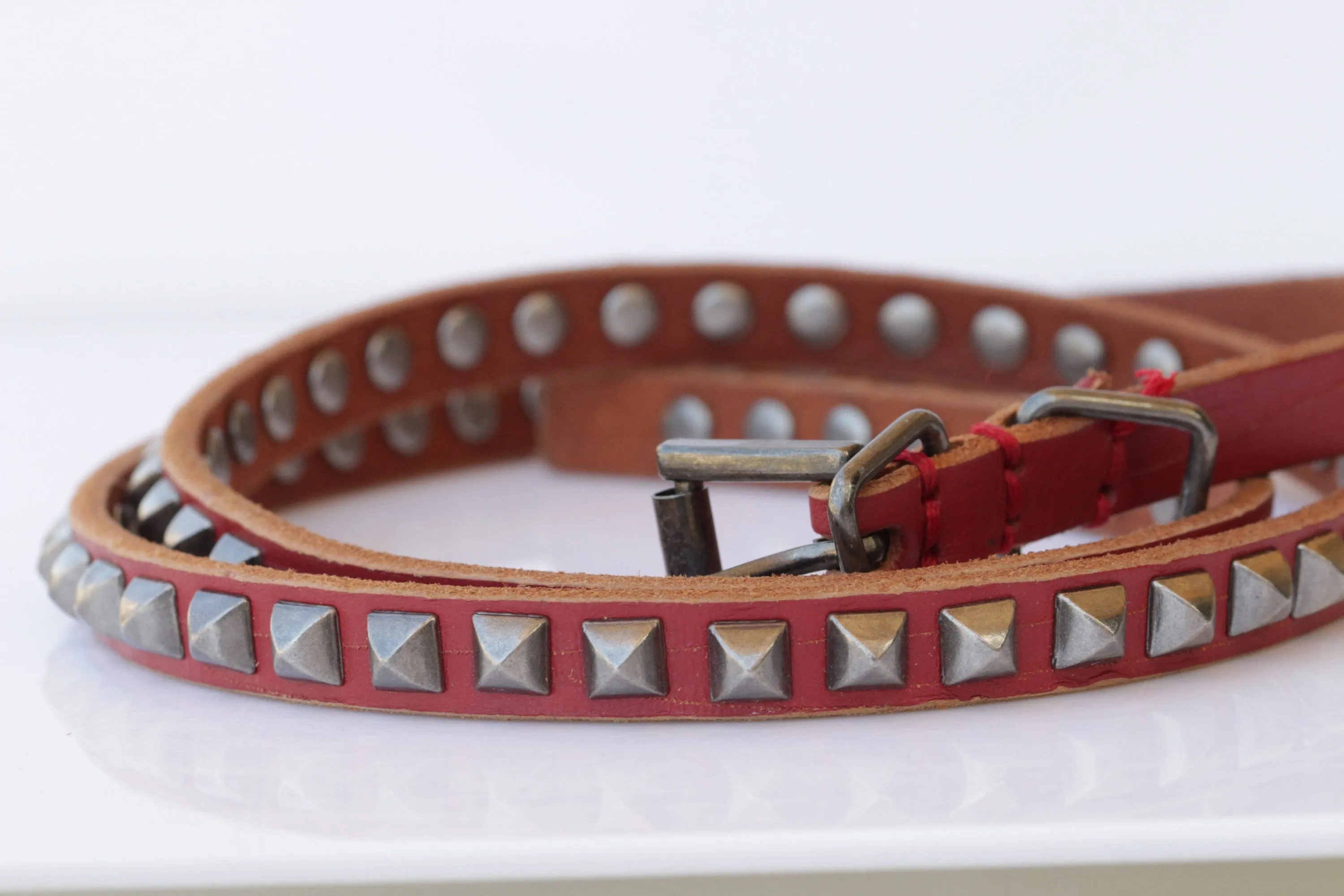 RED Leather belt