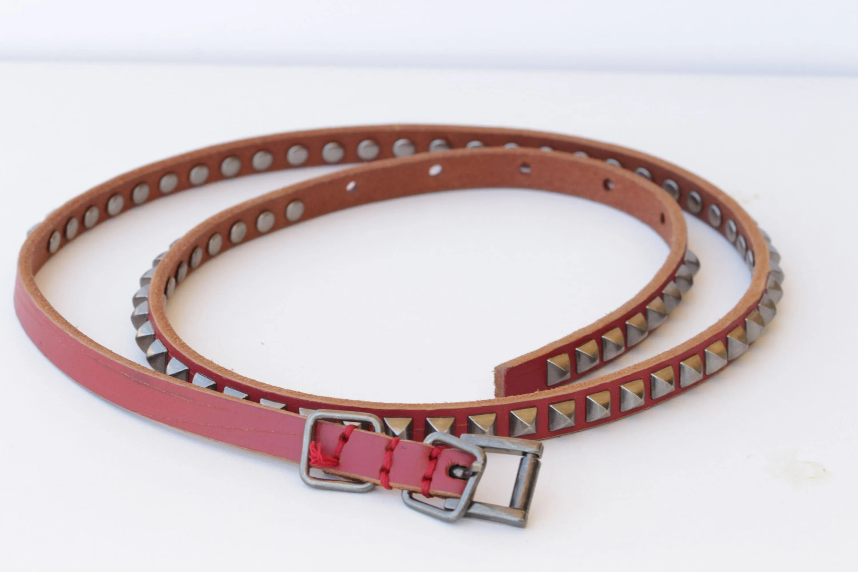 RED Leather belt