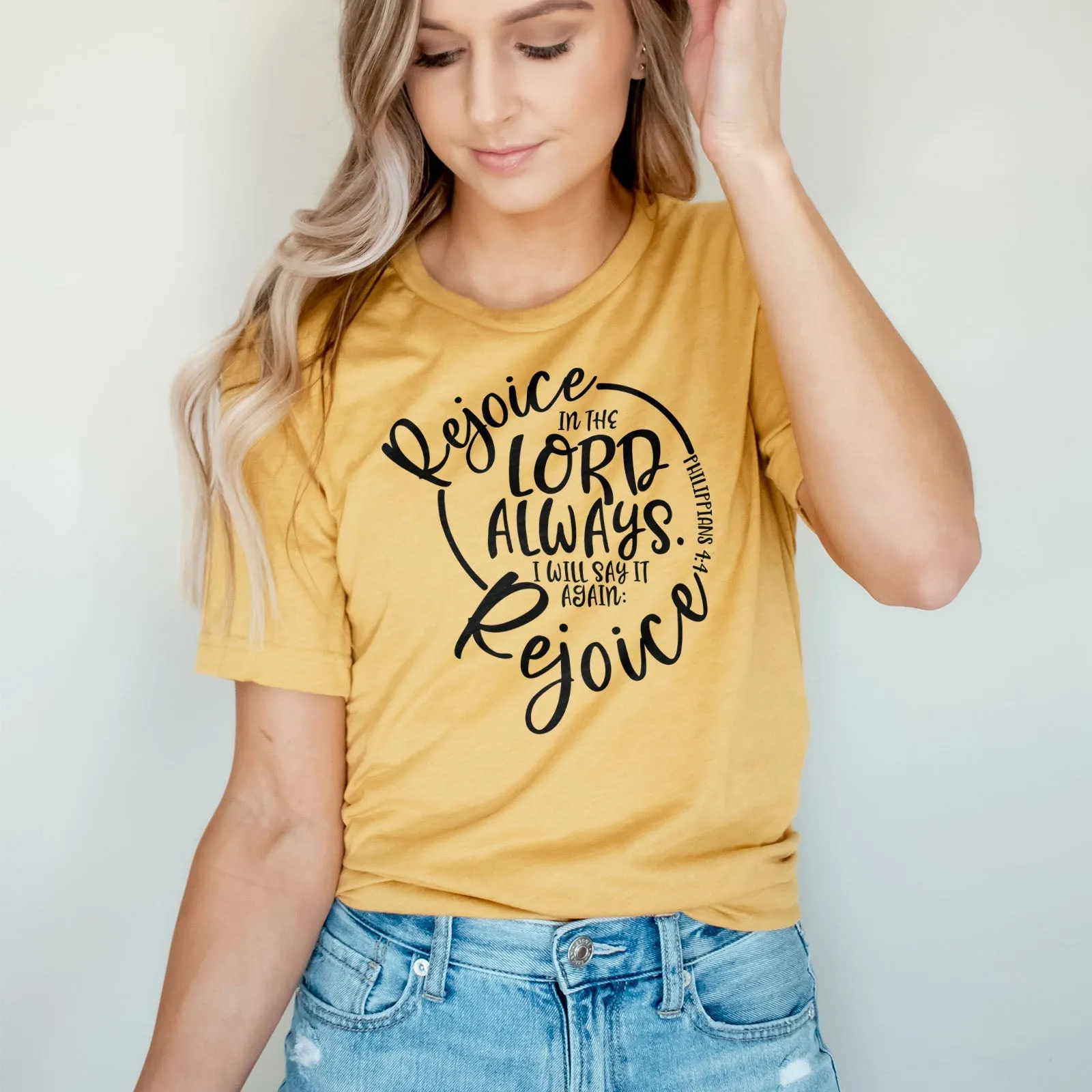 Rejoice in the Lord Philippians 4:4 Tee Shirts For Women - Christian Shirts for Women - Religious Tee Shirts