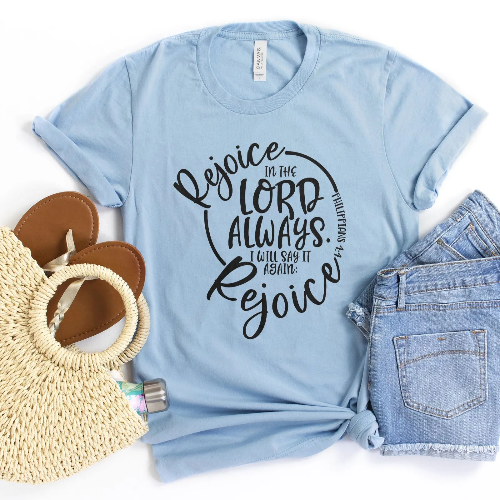 Rejoice in the Lord Philippians 4:4 Tee Shirts For Women - Christian Shirts for Women - Religious Tee Shirts