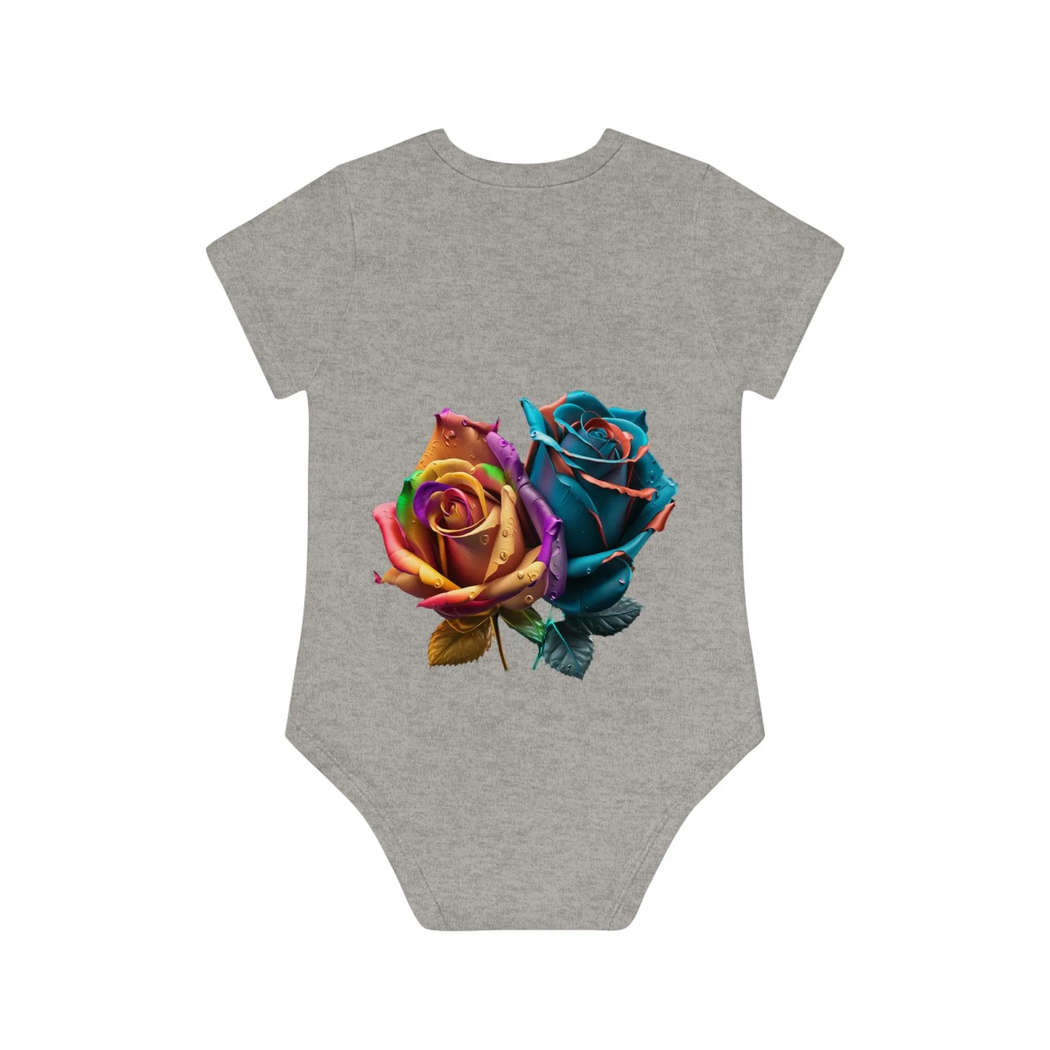 ,,ROSES" Baby Organic Short Sleeve Bodysuit