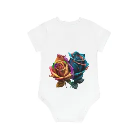 ,,ROSES" Baby Organic Short Sleeve Bodysuit