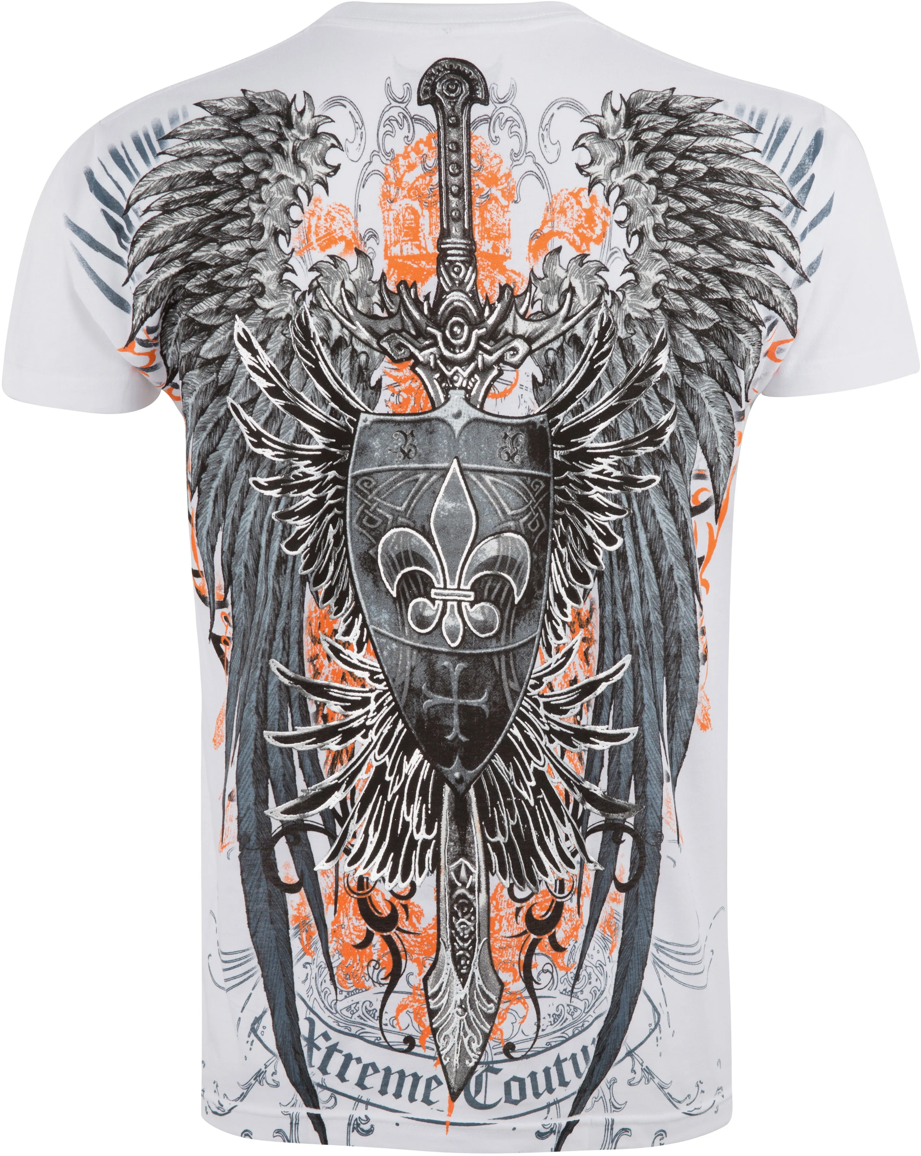 Sakkas Extreme Couture Metallic Embossed Mens Fashion T-Shirt