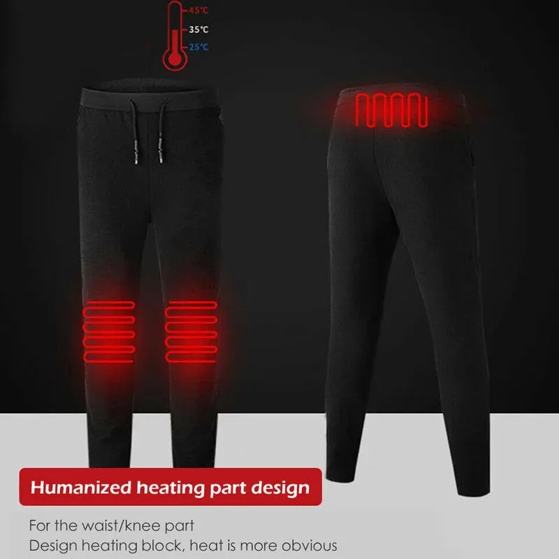 Sidiou Group Anniou Washable Intelligent Electric Heated Trousers Heat Warm Women Men Casual Winter USB Heating Long Pants