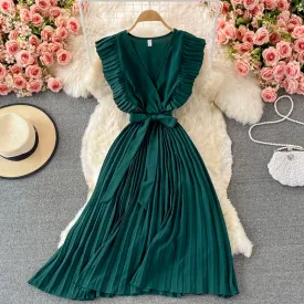 Simple V-neck chiffon short dress fashion dress     S291