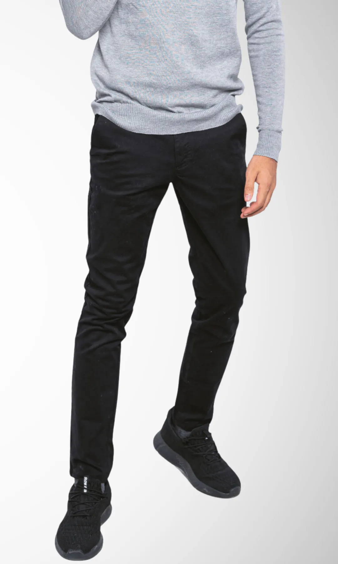 Slim-Fit Trousers Gabardine (Black)