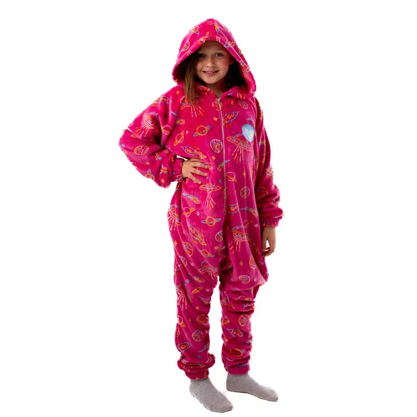 Snuggs Kids Blanket Onesie Fuchsia Space