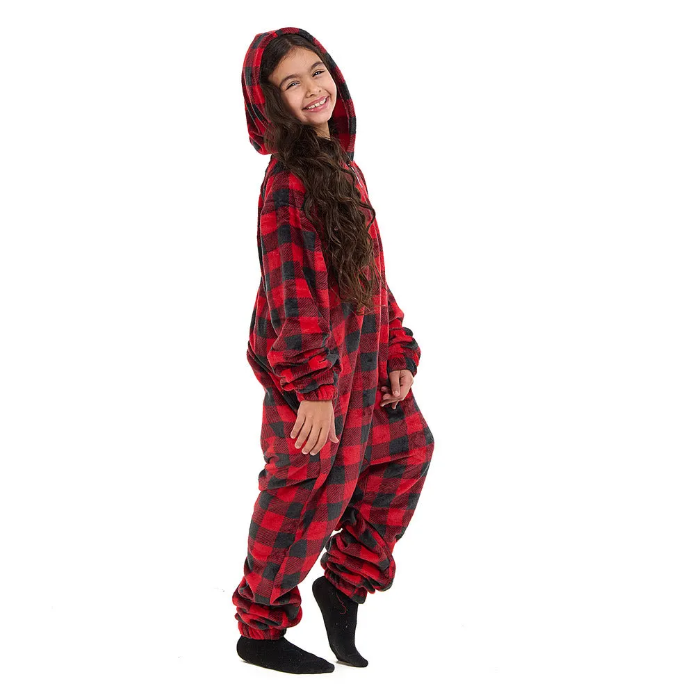 Snuggs Kids Blanket Onesie Red checkered