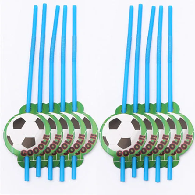 Soccer Football Kids Boy Birthday Party Decoration Cup Plate Napkin Banner Hat Straw Loot bag Tablecloth Party Supplies Set