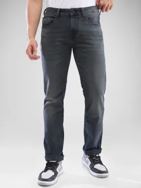 Spykar Dark Grey Regular Jeans For Men