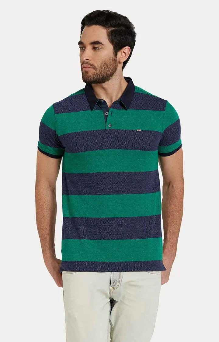 Spykar Green Cotton T-Shirt