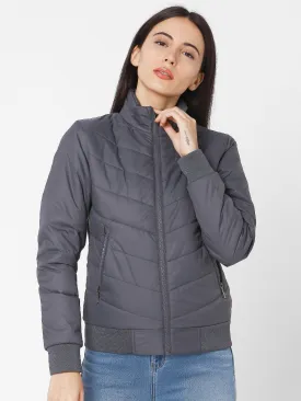 Spykar Grey Polyester Women Jacket