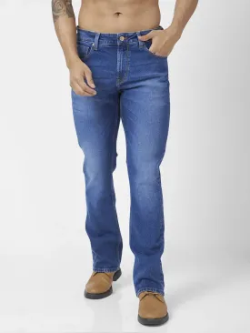 Spykar Men Mid Blue Cotton Stretch Comfort Fit Regular Length Clean Look Mid Rise Jeans (Rafter)