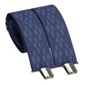 Steel Blue Rhombus Premium Men's Suspenders