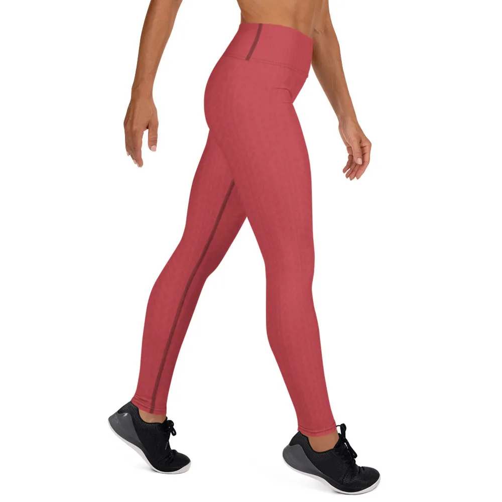 Strawberry Red High Waist Leggings