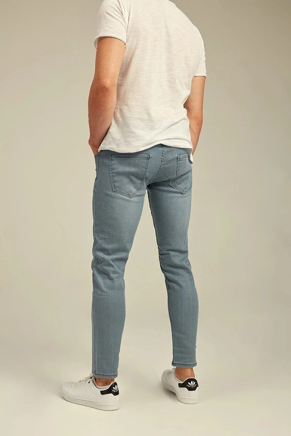 Tarz Cool Men's Ice Blue Denim Slim Fit Pants