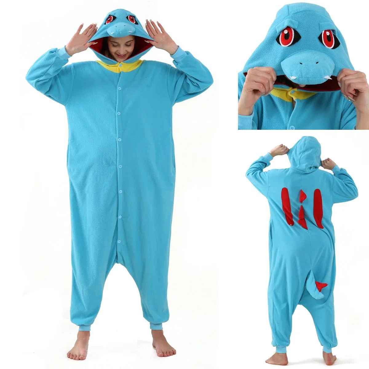 Totodile Kigurumi Onesies Anime Pokemon Pajamas Pyjamas Halloween Costume