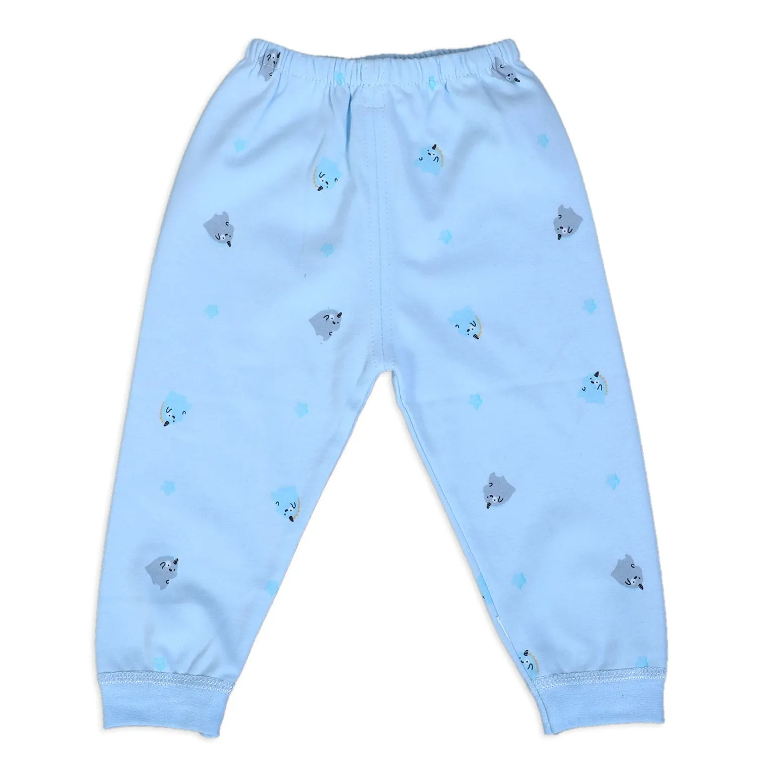 Unicorn Full Sleeves 2 Piece Buttoned Pyjama Set Night Suit - Blue