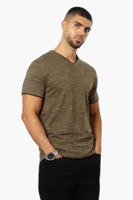 Urbanology Patterned V-Neck Tee - Olive