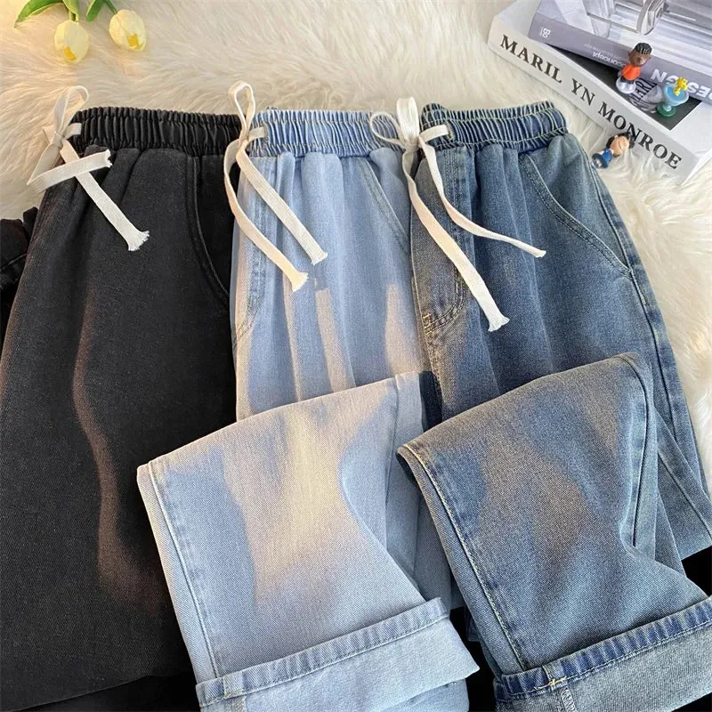 Wiaofellas  - Baggy Men Jeans Black Blue Cargo Jeans Men Streetwear Denim Jogger Pants Oversized Bottoms Wide Leg Jeans Male Y2K Clothes