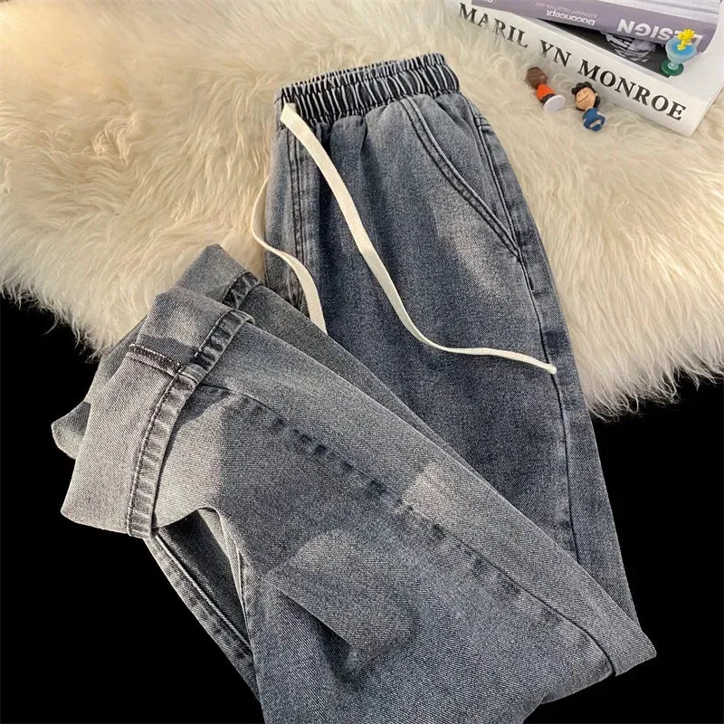 Wiaofellas  - Baggy Men Jeans Black Blue Cargo Jeans Men Streetwear Denim Jogger Pants Oversized Bottoms Wide Leg Jeans Male Y2K Clothes