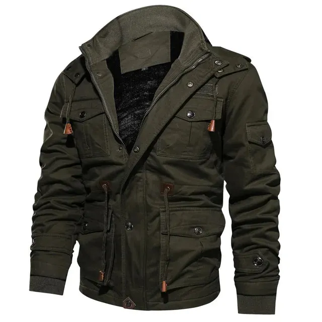 Wiaofellas New Autumn Winter Jackets Men Coats Fashion Windbreaker Denim Jacket Motorcycle Jacket Hot Outwear Stand Slim Military