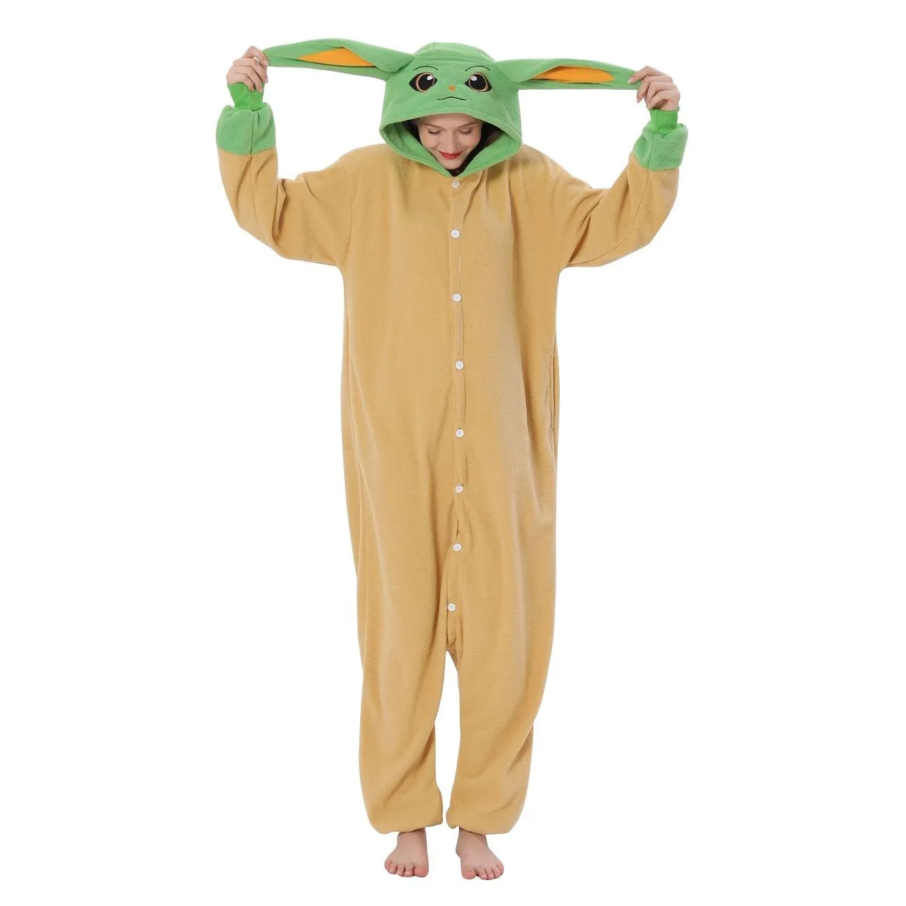 Yoda Kigurumi Onesies Anime Star Wars Pajamas Pyjamas Halloween Costume